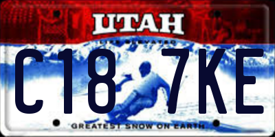 UT license plate C187KE