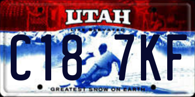 UT license plate C187KF