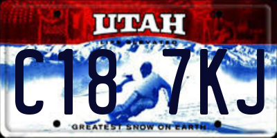 UT license plate C187KJ