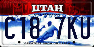 UT license plate C187KU