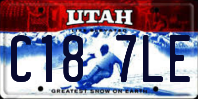 UT license plate C187LE