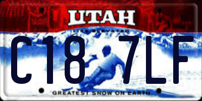UT license plate C187LF