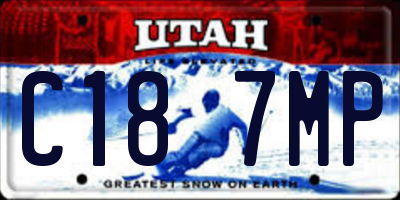 UT license plate C187MP