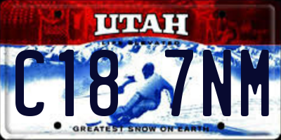 UT license plate C187NM
