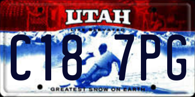 UT license plate C187PG