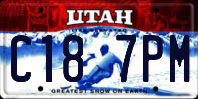 UT license plate C187PM