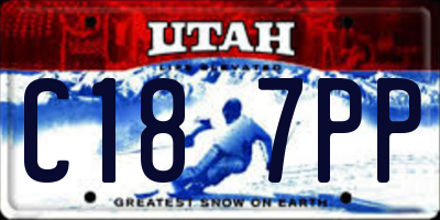 UT license plate C187PP