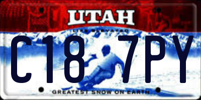 UT license plate C187PY