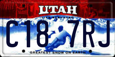 UT license plate C187RJ