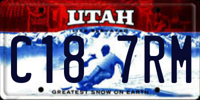UT license plate C187RM