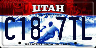 UT license plate C187TL