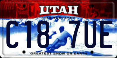 UT license plate C187UE