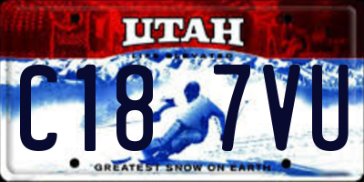 UT license plate C187VU
