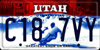 UT license plate C187VY