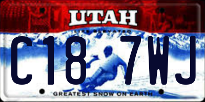 UT license plate C187WJ