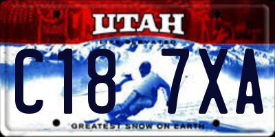 UT license plate C187XA