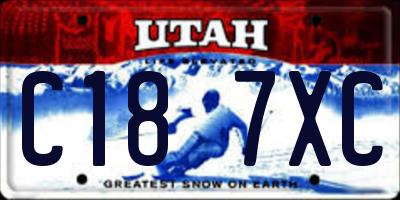 UT license plate C187XC