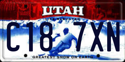 UT license plate C187XN