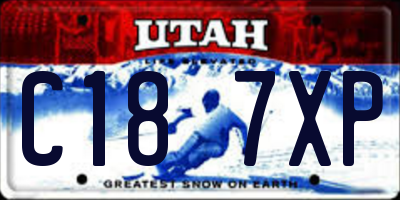 UT license plate C187XP