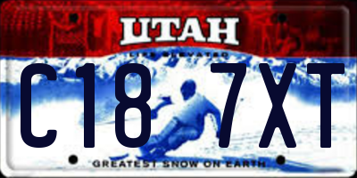 UT license plate C187XT