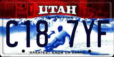 UT license plate C187YF