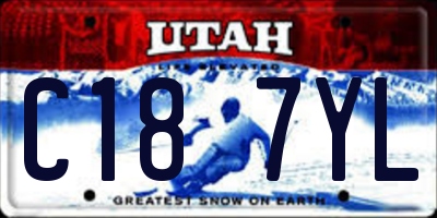 UT license plate C187YL