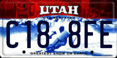 UT license plate C188FE