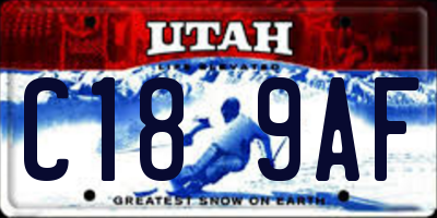 UT license plate C189AF