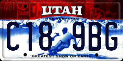 UT license plate C189BG