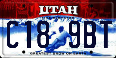 UT license plate C189BT