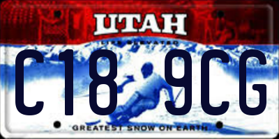 UT license plate C189CG