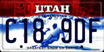 UT license plate C189DF