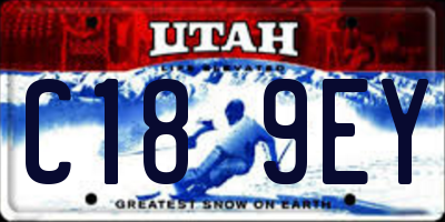 UT license plate C189EY