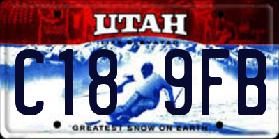 UT license plate C189FB