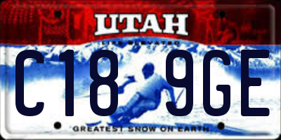 UT license plate C189GE