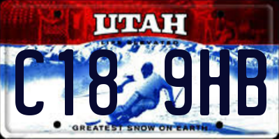 UT license plate C189HB
