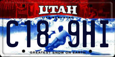 UT license plate C189HI
