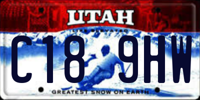 UT license plate C189HW