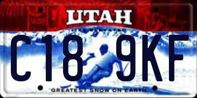 UT license plate C189KF