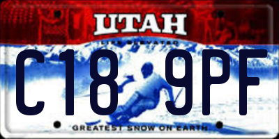 UT license plate C189PF
