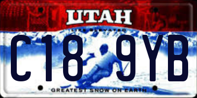 UT license plate C189YB