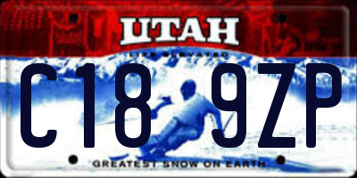 UT license plate C189ZP