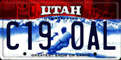 UT license plate C190AL
