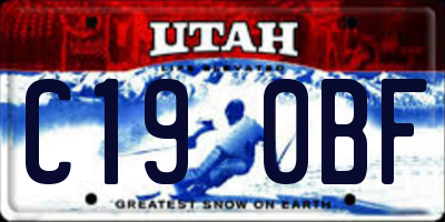 UT license plate C190BF
