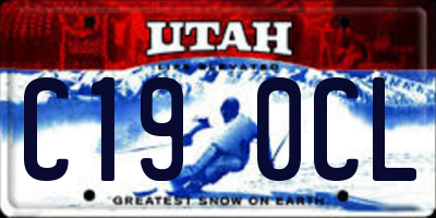 UT license plate C190CL