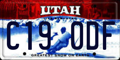 UT license plate C190DF
