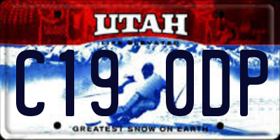 UT license plate C190DP