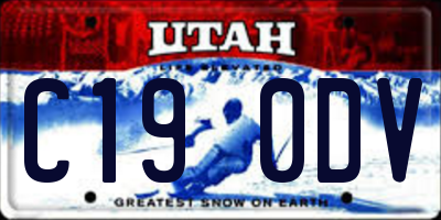 UT license plate C190DV