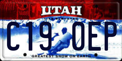 UT license plate C190EP