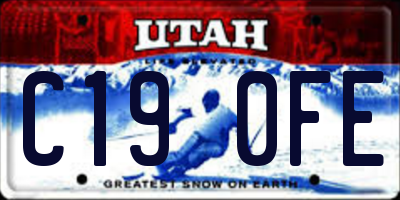UT license plate C190FE
